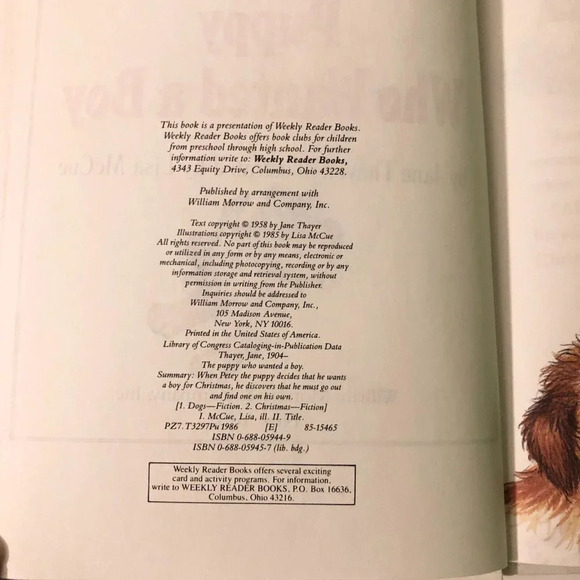 Vintage  1985 The Puppy Who Wanted a Boy By Jane Thayer Hardcover - Picture 6 of 13